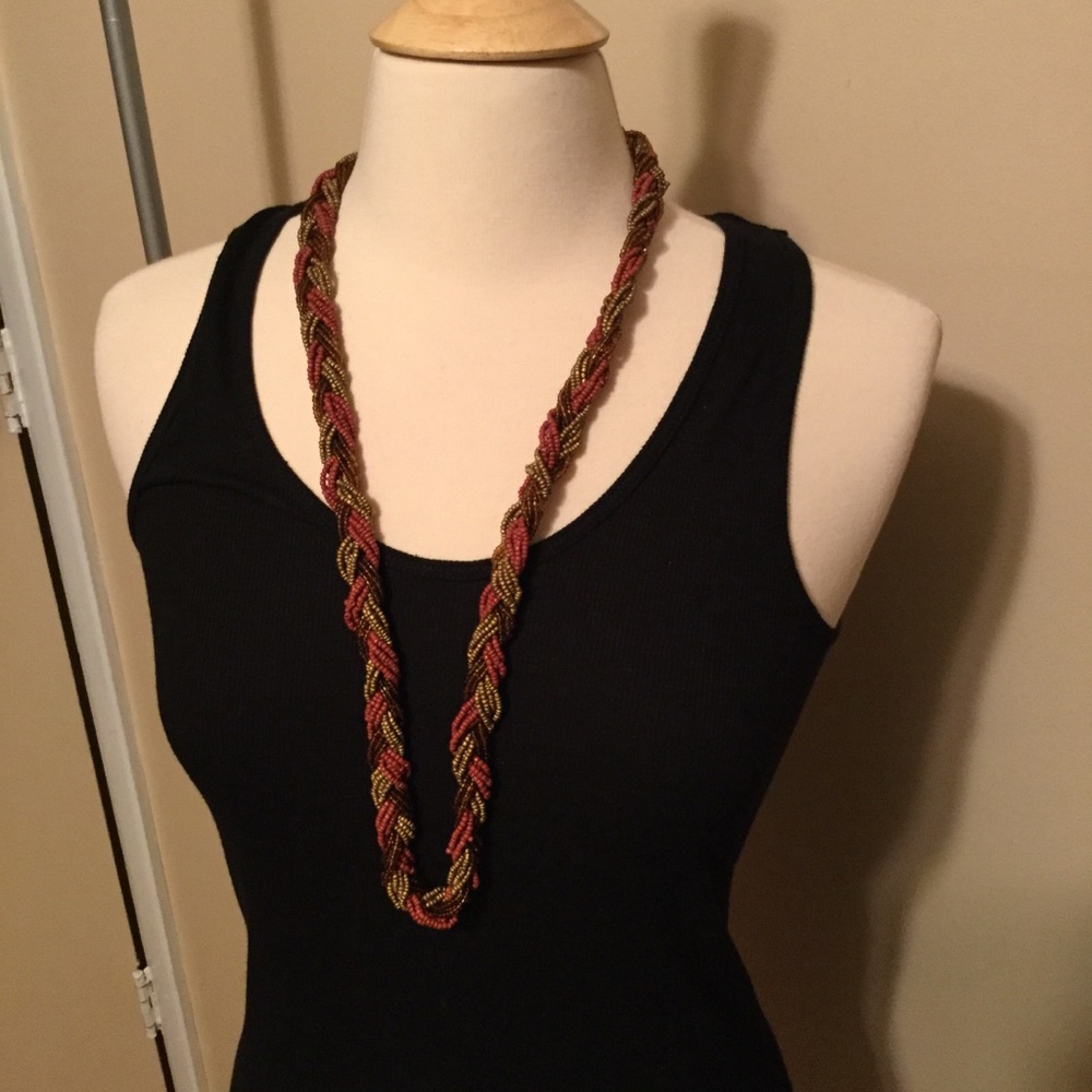 Multi Color Braided Bead Necklace